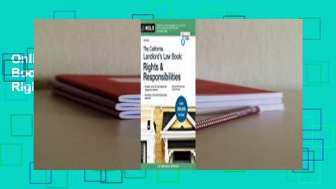 Online California Landlord's Law Book, The: Rights & Responsibilities: Rights & Responsabilities