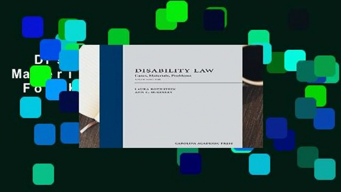 Disability Law: Cases, Materials, Problems  For Kindle