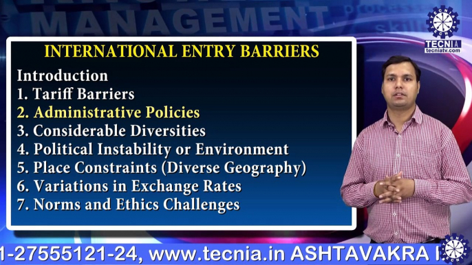 Mr.  RAHUL TRIPATHI || INTERNATIONAL ENTRY BARRIERS  || MBA || TIAS || TECNIA TV