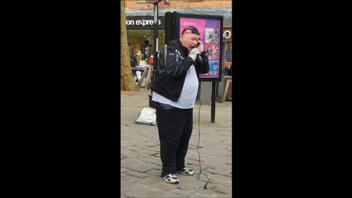 X Factor auditionee wows entertains crowds in Chesterfield town centre