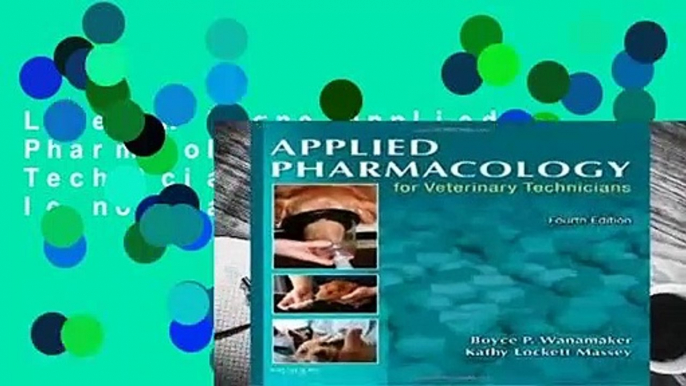 Lire en ligne Applied Pharmacology for Veterinary Technicians, 4e Lire le nouveau livre