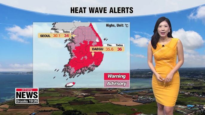 Heat wave alerts in most regions 080219