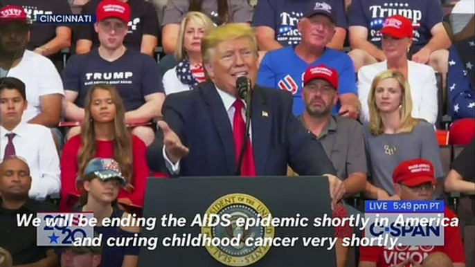 Trump Promises To Cure AIDS And Cancer, Blasts 'Rage-Filled Democrats' At Cincinnati Rally