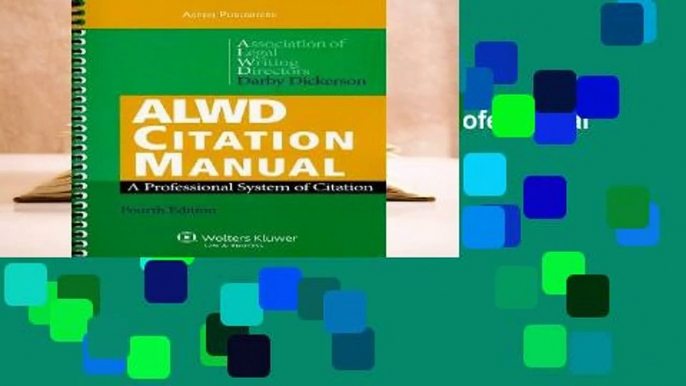 [FREE] ALWD Citation Manual: A Professional System of Citation