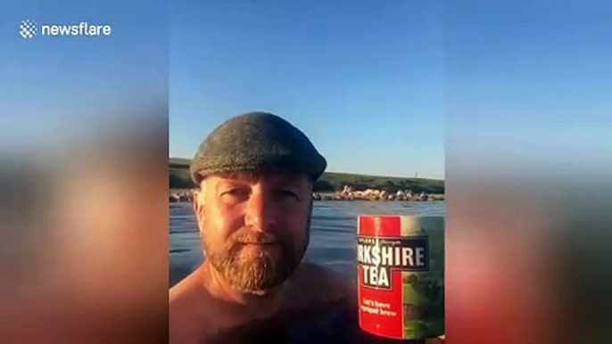 Yorkshireman skinny dips while drinking Yorkshire Tea