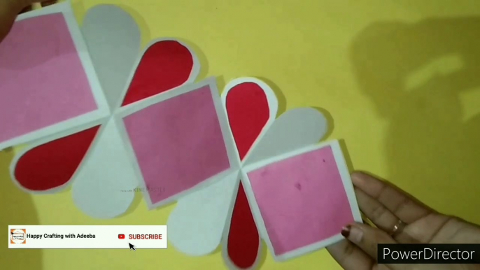 How to make heart squash card | valentine'sday card | card for boyfriend | handmade card | handmade gift | card tutorial | 2020 easy card | Happy Crafting with Adeeba