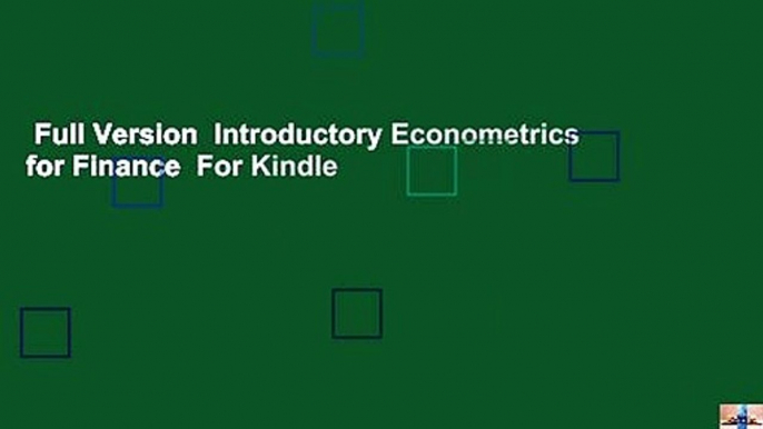 Full Version  Introductory Econometrics for Finance  For Kindle