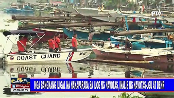 Mga bangkang iligal na nakaparada sa ilog ng Navotas, inalis ng Navotas LGU at DENR