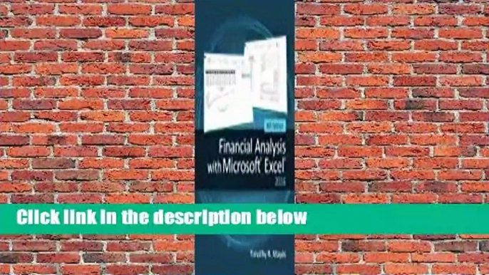 [Doc] Financial Analysis with Microsoft Excel 2016, 8e