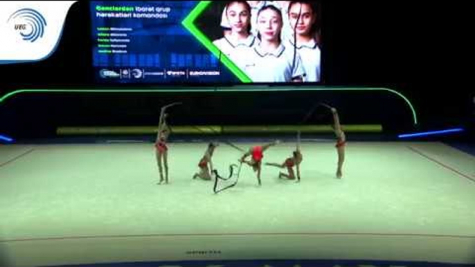 Azerbaijan - 2019 Rhythmic Gymnastics Europeans, junior groups 5 ribbons qualification