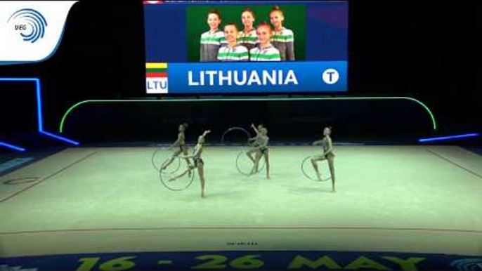 Lithuania - 2019 Rhythmic Gymnastics Europeans, junior groups 5 hoops qualification