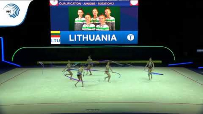 Lithuania - 2019 Rhythmic Gymnastics Europeans, junior groups 5 ribbons qualification