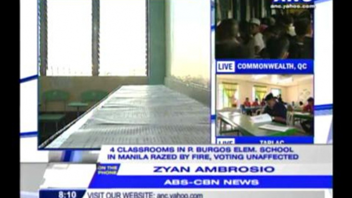 Fire hits Manila school, polls continue