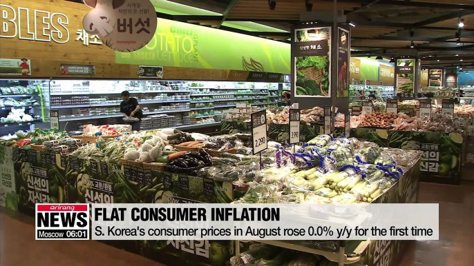 S. Korea's consumer price growth remains flat in August, economy grows revised 1% q/q in Q2