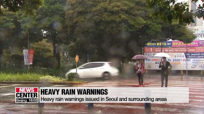 Heavy rain warning issued for Seoul and surrounding areas