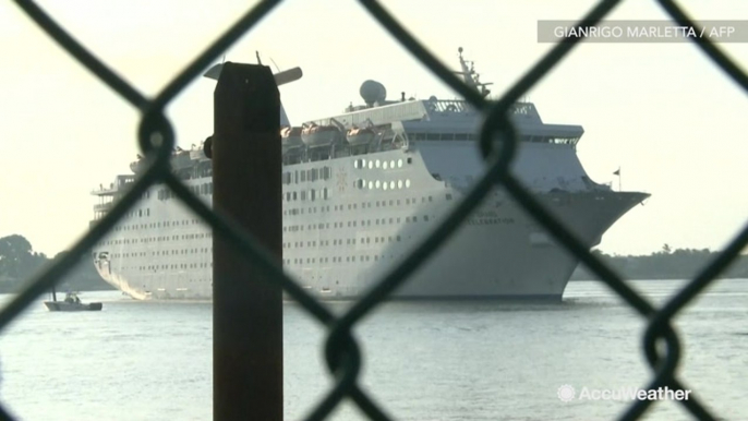 A boat carrying evacuees from the Bahamas arrives in Florida