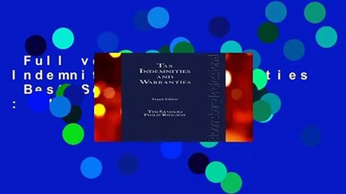 Full version  Tax Indemnities and Warranties  Best Sellers Rank : #1