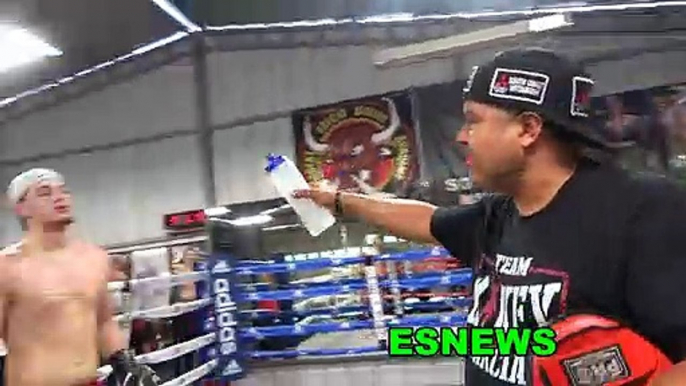 Mikey Garcia Working Mitts With Robert Garcia