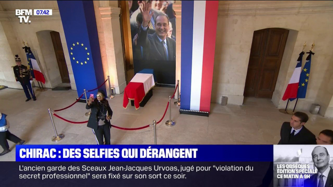 Les selfies devant le cercueil de Jacques Chirac choquent les internautes