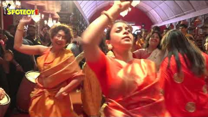 Sumona Chakravarti performs Dhunuchi Naach during Durga Puja Celebrations in Mumbai | SpotboyE