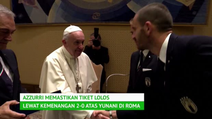 Italia bertemu Paus untuk merayakan kelolosan ke Euro 2020