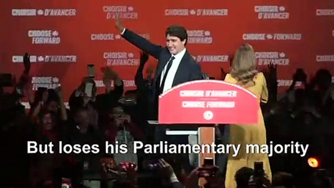 Canada's Justin Trudeau wins election, loses majority