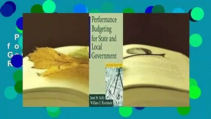 Performance Budgeting for State and Local Government  Best Sellers Rank : #4