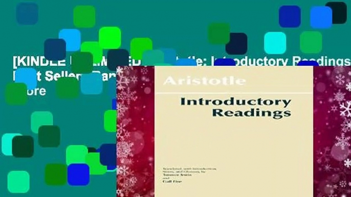 [KINDLE UNLIMITED] Aristotle: Introductory Readings Best Sellers Rank : #4 Paid in Kindle Store