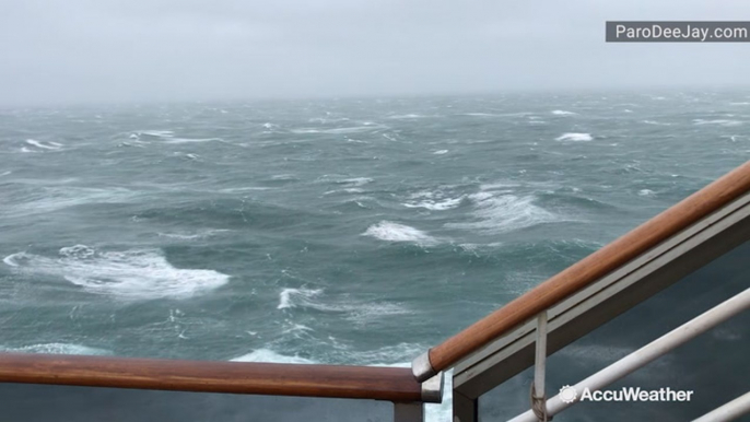 Cruise ship battles nor'easter winds & waves