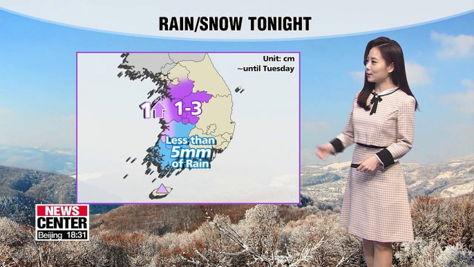 Tonight cold wave alerts in force in Seoul; Tuesday lows subzero