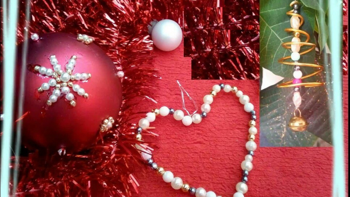 Créations de boules de Noël avec utilisation recyclage de perles