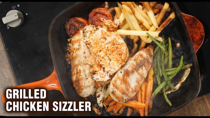 GRILLED CHICKEN SIZZLER | How To Make Chicken Sizzler | Grilled Chicken Sizzler Recipe By Varun