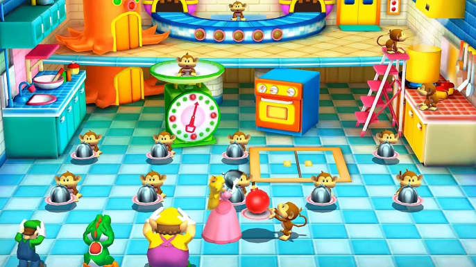 Mario Party The Top 100 MiniGames - Yoshi Vs Luigi Vs Peach Vs Wario (Master CPU)