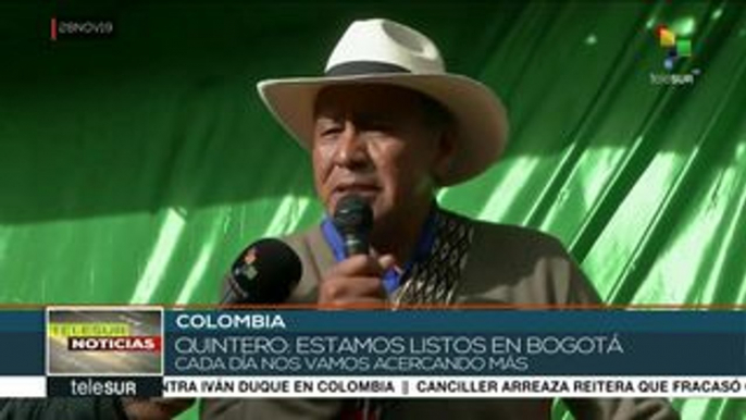 Guardias indígenas del Cauca se suman a las movilizaciones en Bogotá