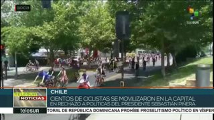 Chilenos protestan contra gobierno del pdte. Piñera en su cumpleaños