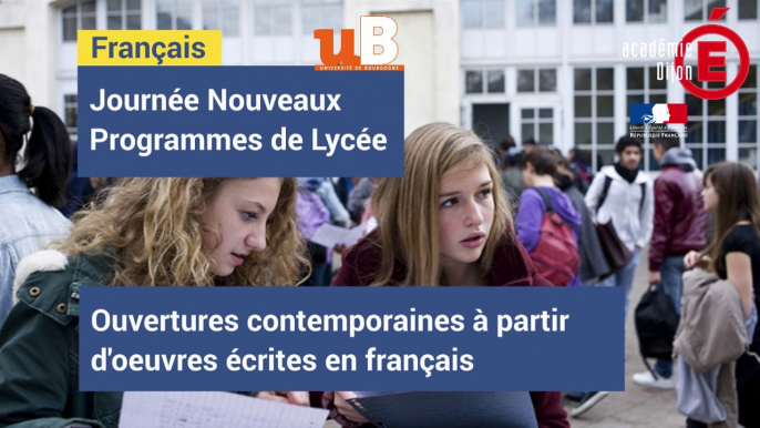 Ouvertures contemporaines à partir d'oeuvres écrites en français