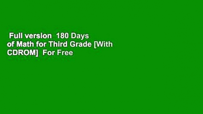 Full version  180 Days of Math for Third Grade [With CDROM]  For Free