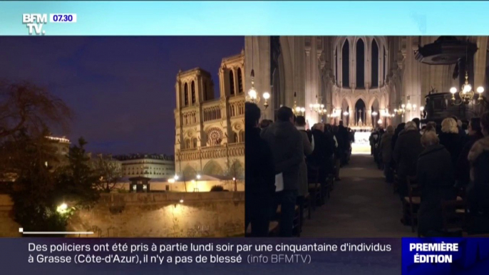 L'image de ce 25 décembre: le silence de Notre-Dame, et l'église Saint-Germain-l'Auxerrois pleine pour la messe de Noël