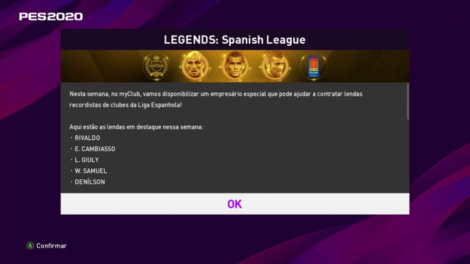 eFootball PES 2020 - Destaques da atualização semanal 19.12, novas lendas e pedido de desculpas