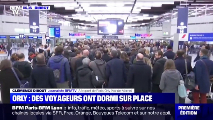 De nombreux passagers ont dormi à l'aéroport d'Orly (ou à proximité) pour être sûr de monter à bord de leur avion