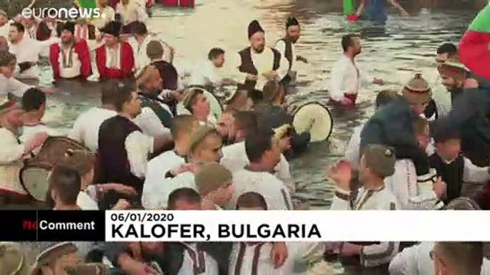 Orthodox Christian worshippers mark Epiphany with icy dance for good health