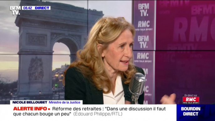 Retraites: Nicole Belloubet demande aux avocats de "continuer de dialoguer plutôt que de bloquer les fonctionnement des juridictions"