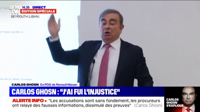 "J'avais l'impression d'être un otage, l'otage d'un pays que j'avais servi pendant 17 ans" explique Carlos Ghosn