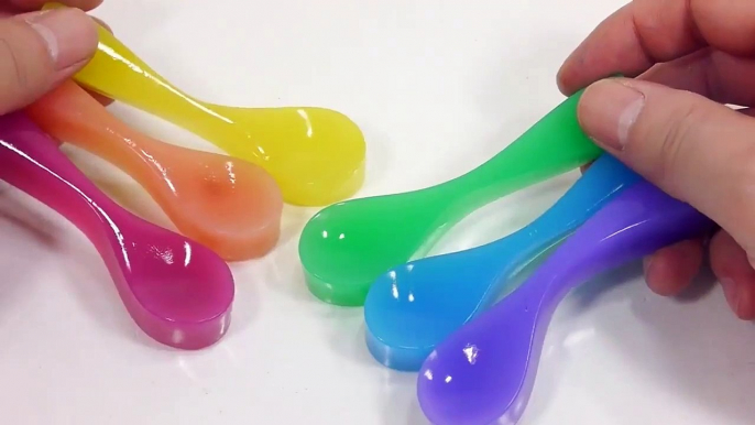 DIY Milk Yogurt Colors Spoon Pudding Gummy Learn Colors Slime Cheese Stick