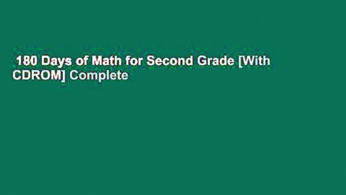 180 Days of Math for Second Grade [With CDROM] Complete