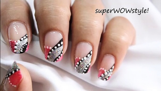 Abstract French Tip Manicure! Easy Nail Art Designs