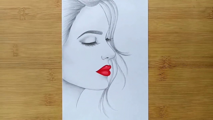 How to draw side face of female for beginners || Easy Way to Draw a girl face || Pencil Drawing