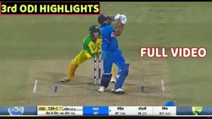 India Vs Australia 3rd ODI Match Full Match Highlights..