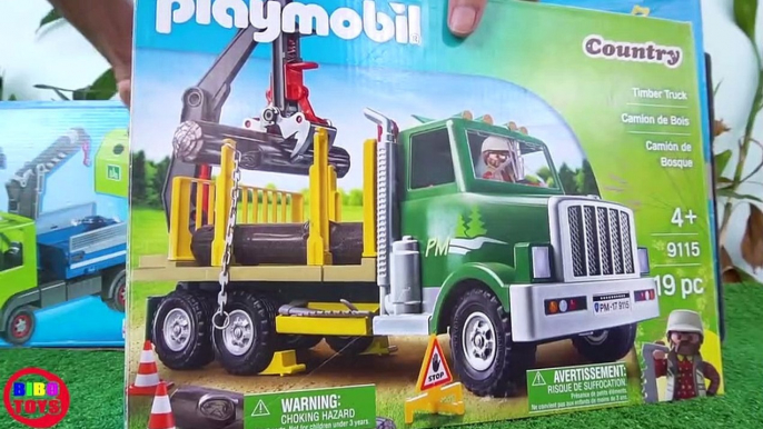 PLAYMOBIL Toys Unboxing Fire Truck, Dump Trucks and Construction Vehicles For Kids