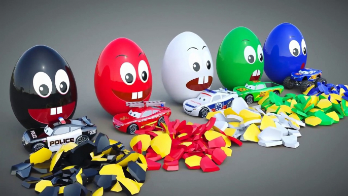 Vehicles and Surprise Eggs- 3D Opening Kinder Surprise Egg with Magic Cars and Trucks Toys